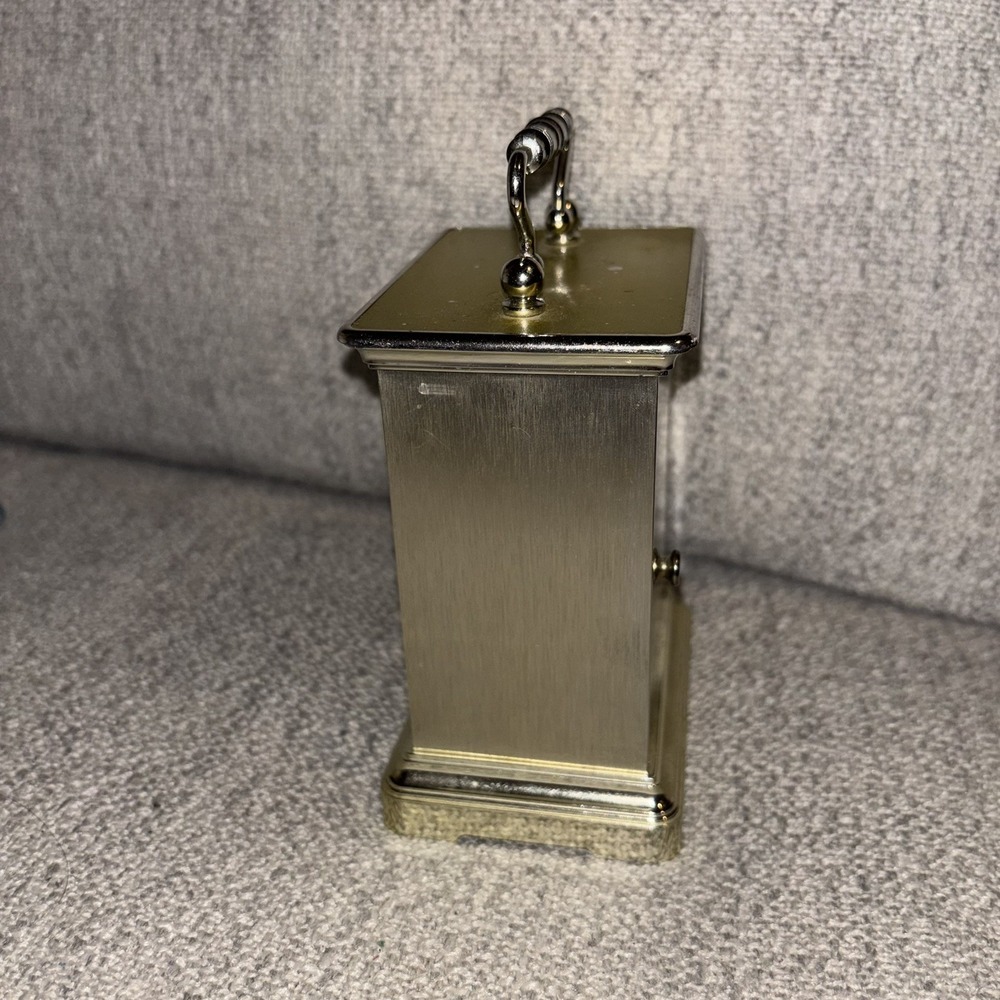 Vintage Seth Thomas Gold Brass Rapture Carriage Quartz Clock Model 243 90s Retro - Picture 3 of 9